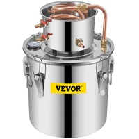 VEVOR Moonshine Still 3 Gal 12L Stainless Steel Water Alcohol Distiller Copper Tube Home Brewing Kit Build-in Thermometer for DIY Whisky Wine Brandy, 