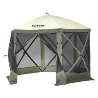 Pop Up Gazebo Tent, Pop-Up Screen Tent 6 Sided Canopy Sun Shelter with 6 Removable Privacy Wind Cloths & Mesh Windows, 10x10FT Quick Set Screen Tent w