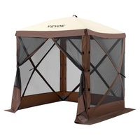 VEVOR Pop Up Gazebo Tent, Pop-Up Screen Tent 4 Sided Canopy Sun Shelter with 4 Removable Privacy Wind Cloths & Mesh Windows, 6x6FT Quick Set Screen Te