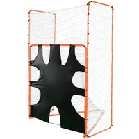 VEVOR 3-IN-1 Lacrosse Goal with Backstop and Target,3.7mx2.7m Lacrosse Net, Steel Frame Backyard Lacrosse Rebounder Equipment, Quick & Easy Setup Trai
