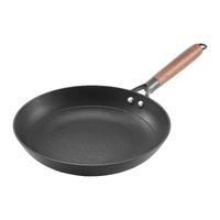 VEVOR Cast Iron Skillet, 3-Piece Frying Pan Set (205, 265, 310 mm), Nonstick Skillets with Detachable Wood Handle, Pre-Seasoned Chef's Pan, Kitchen Co