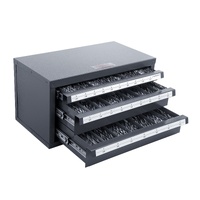 VEVOR Drill Bit Dispenser Cabinet, Three-Drawer Drill Bit Organizer Cabinet for A to Z, Steel Drill Dispenser Organizer Cabinet with Labels, Stackable