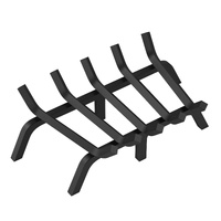 VEVOR Fireplace Log Grate, 609.6mm Heavy Duty Fireplace Grate with 6 Support Legs, 19.05mm Solid Powder-coated Steel Bars, Log Firewood Burning Rack H