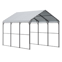 VEVOR Heavy Duty Metal Carport, 10' x 15' Outdoor Carport with Galvanized Steel Frame & Roof, Car Tent Garage Shade with Removable Sidewalls, Multi-Us