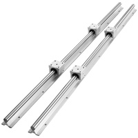 VEVOR Linear Guide Rail Set, SBR20 1000mm, 2 PCS 39.4 in/1000 mm SBR20 Guide Rails and 4 PCS SBR20UU Slide Blocks, Linear Rails and Bearings Kit for A