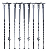 VEVOR Staircase Metal Balusters, 44'' x 1/2" Galvanized Steel Decorative Banister Spindles, 10 Pack Deck Baluster with Hollow Single Baskets, Twists, 