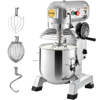 VEVOR Professional Kitchen Mixer, 10Qt Capacity with Timer, 450W Stainless Steel Bowl Durable Electric Mixer for Commercial Use, 3 Speed Options 113/1