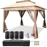 VEVOR Outdoor Canopy Gazebo Tent, Portable Canopy Shelter with 11\'x11\' Large Shade Space for Party, Backyard, Patio Lawn and Garden, 4 Sandbags, Car