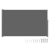 VEVOR Retractable Side Awning, 180X300cm Aluminum Outdoor Privacy Screen, 280g Polyester Water-proof Retractable Patio Screen, UV 30+ Room Divider Win
