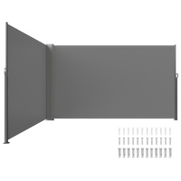 VEVOR Retractable Side Awning, 180X600cm Aluminum Outdoor Privacy Screen, 280g Polyester Water-proof Retractable Patio Screen, UV 30+ Room Divider Win