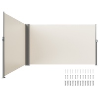 VEVOR Retractable Side Awning, 180X600cm Aluminum Outdoor Privacy Screen, 280g Polyester Water-proof Retractable Patio Screen, UV 30+ Room Divider Win