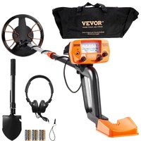 VEVOR Metal Detector for Adults & Kids, 8", Professional Adjustable Higher Accuracy Gold Detector, IP68 Waterproof Coil with LCD Display Advanced DSP 