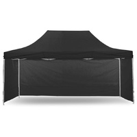 Portable Water-Resistant Gazebo 3x4.5 M - Black / With Sidewalls