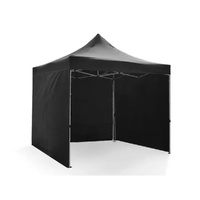 Portable Water-Resistant Gazebo 2x2 M - Black / With Sidewalls