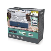 Bestway 2.03m x 1.52m x 36cm Tritech Fashion Flock comfortable inflatable Air Mattress Queen Built-in AC Pump