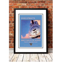 Dire Straits 'Brothers In Arms' In Store Poster 1985- Framed A4