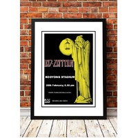 Led Zeppelin 'Kooyong Stadium' Melbourne, Australian Tour Poster 1972- Framed A4