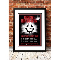 Radio Birdman / Iggy Pop 'Australian Tour' Poster 1984- Framed A4