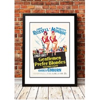 Marilyn Monroe ‘Gentlemen Prefer Blondes’ Framed Movie Poster! - Framed A2