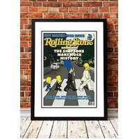 The Simpsons 'Abbey Rd' Rolling Stone Magazine Cover! - Framed A2