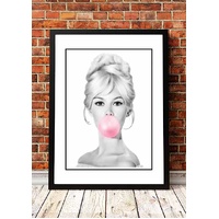 Bridgit Bardot ‘Bubblegum’ Pop Art Poster - Framed A3
