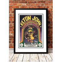 Elton John ‘Western Springs’ Auckland, NZ Concert Poster 1971 - Framed A4