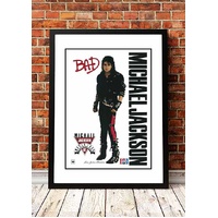 Michael Jackson ‘Bad’ Australian Tour Poster 1987 - Framed A3