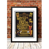Motley Crue 'Blackjack’ Perth, Australia Concert Poster 2005 - Framed A4