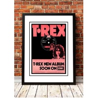 T Rex / Marc Bolan ‘Slider’ In Store Promotional Poster 1972 - Framed A6