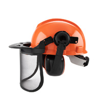 Chainsaw Brushcutter Hard Hat Safety Helmet Face Shield With Visor & Ear Muffs For Landscaping Gardening Lawn Mowing Edge Trimming CE Approved