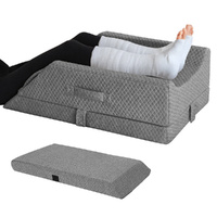 Leg Wedge Ergonomic Booster 3-Height Adjustable Memory Foam Leg Support Pillow with Washable Cover for Ankle Foot Rest Surgery Recovery and Pain Relie