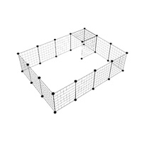 Pet Playpen Foldable Metal Pet Cage Enclosure Puppy Fence 16 Panels with Connection Clips for Small Animal Puppy Rabbit Kitten Turtle Indoor Outdoor B