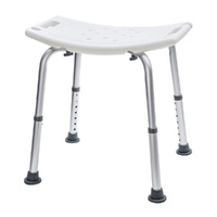 Shower Chair Stable Non-Slip Bath Seat 37-52cm Height Adjustable with Shower Holder and Armrest for Elderly Medical Disabled Safety Bathroom Max Load 