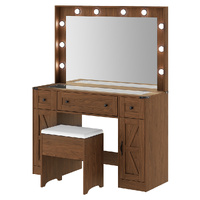 Levede Dressing Table LED Makeup Mirror Stool Set  Vanity Desk Cabinet 3 Drawers
