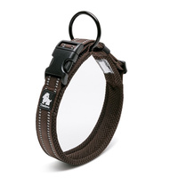 Heavy Duty Reflective Dog Collar - Brown, 3XL - Model-FCFDA0