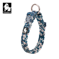 Floral Dog Collar - Blue, XS - Model-517AE6
