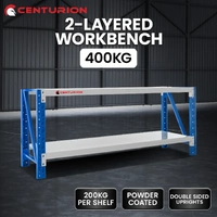 Centurion 2 Layers Work Bench 2m 400kg - Grey Blue