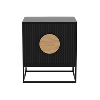 Sarantino Silvia Bedside Table with 2 Drawers - Black