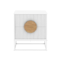 Sarantino Silvia Bedside Table with 2 Drawers - White