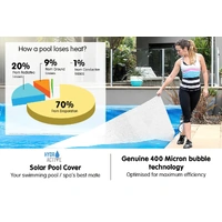 400micron Swimming Pool Roller Cover Combo - Silver/Blue - 6.5m x 3m