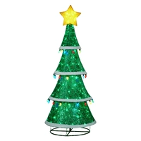 Indoor/Outdoor Tiered Christmas Tree with Lights - 205cm