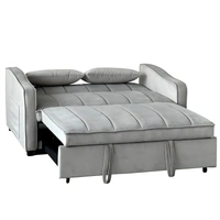 Sarantino Fenton Velvet 2-Seater Sofa Bed - Light Grey