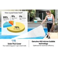 400 Micron Solar Swimming Pool Cover -  Blue/Silver 6m x 3.2m