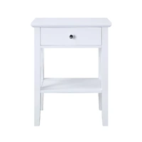 Sarantino Greta Bedside Table with Drawer - White