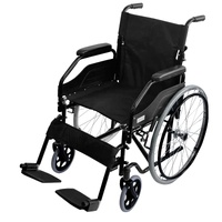 Orthonica 24in Self Propelled Foldable Steel Wheelchair - Black