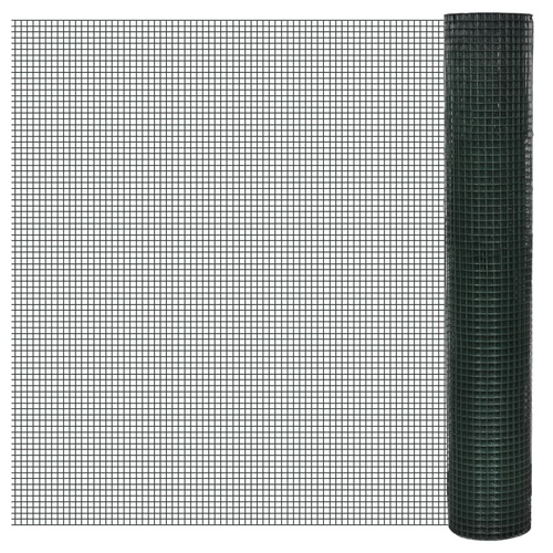 Chicken Wire Fence Galvanised with PVC Coating 10x1 m Green