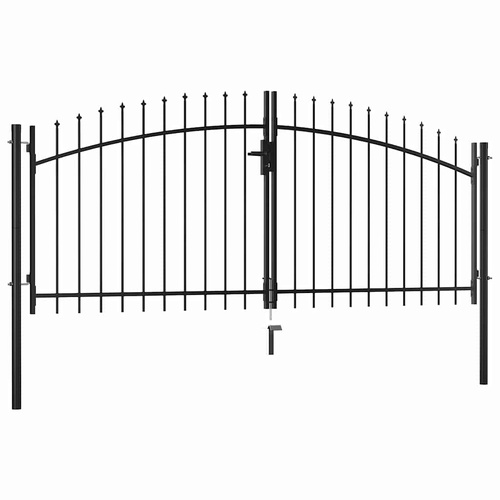 Double Door Fence Gate Woerden with Spear Top 299.5x149.5 cm