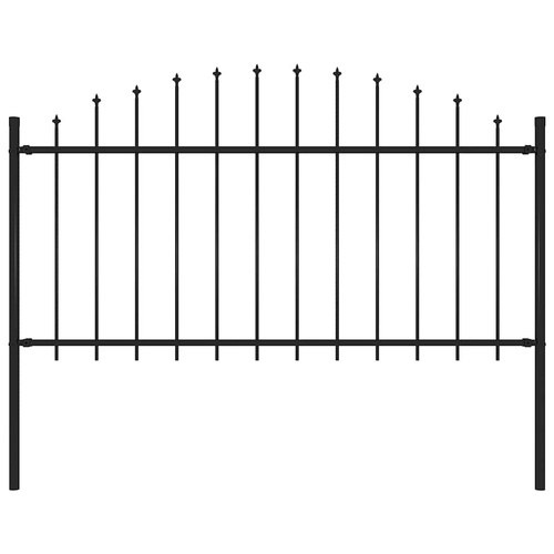 Garden Fence Woerden with Spear Top Steel 170x150 cm Black