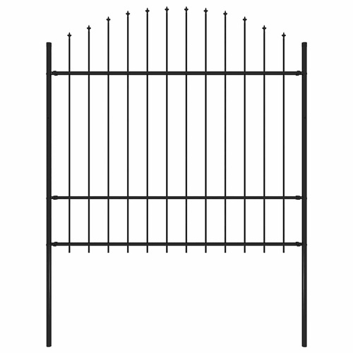 Garden Fence Woerden with Spear Top Steel 170x175 cm Black
