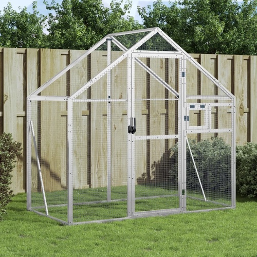 Aviary Silver 179x100x185 cm Aluminium